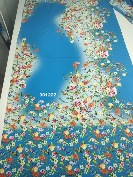 BLOKKOS fürdőruha jersey /virágok (1 blokk 155cm) /óceán kék