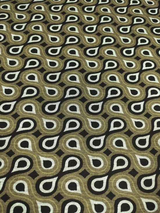 mintás vastag viszkóz jersey /geometrikus szemek /egyiptomi barna barna