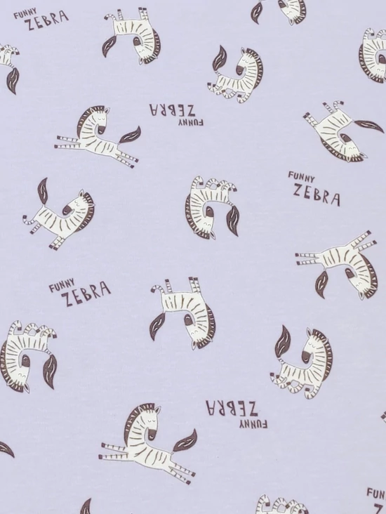 mintás 100% pamut jersey /bolondos zebrák (álló zebra 4.1cm×2cm) /pasztell lila