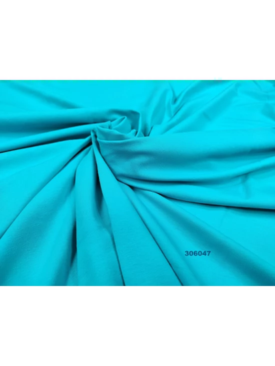elasztikus egyszínű pamut jersey /aqua kék