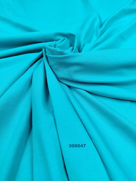 elasztikus egyszínű pamut jersey /aqua kék
