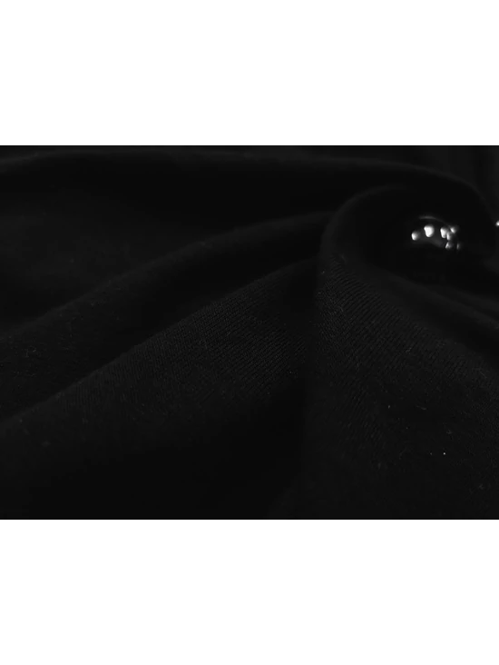 elasztikus egyszínű pamut jersey /fekete