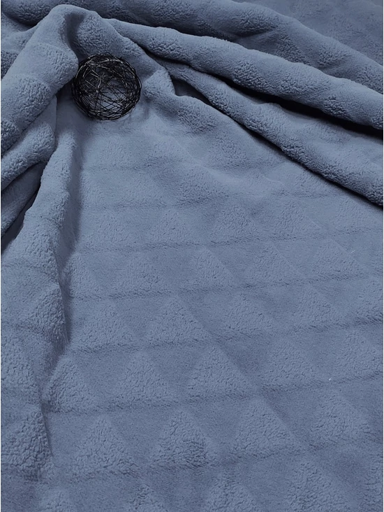 jacquard mintás sherpa /háromszög 5,4cm*5cm /viharkék
