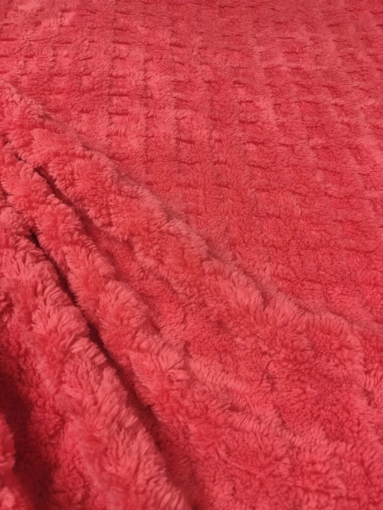 jacquard mintás sherpa /kocka 2cm*2cm /piros