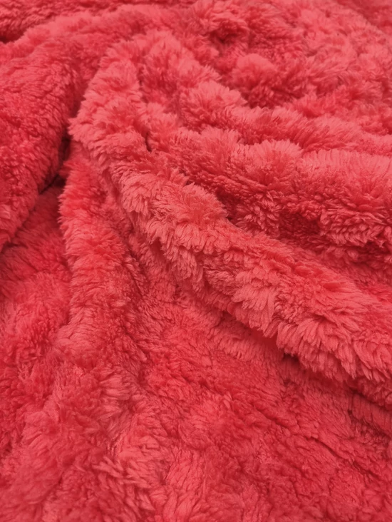 jacquard mintás sherpa /kocka 2cm*2cm /piros