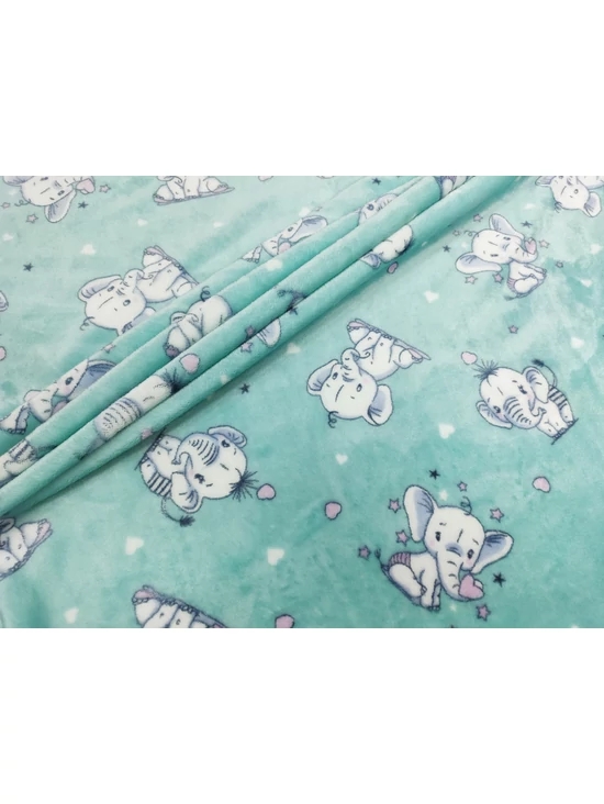 mintás wellsoft /szerelmes kiselefántok (elefánt szívvel 7,5cm*8,5cm) /sötét menta