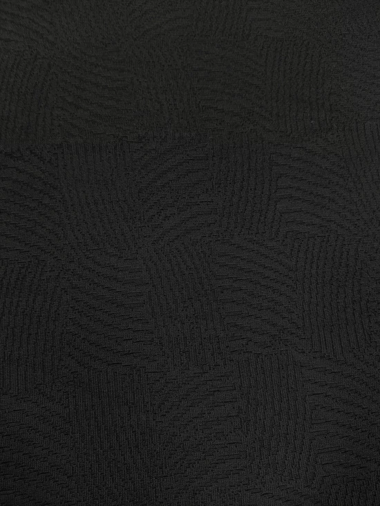 elasztikus jacquard jersey /absztrakt mintás /fekete