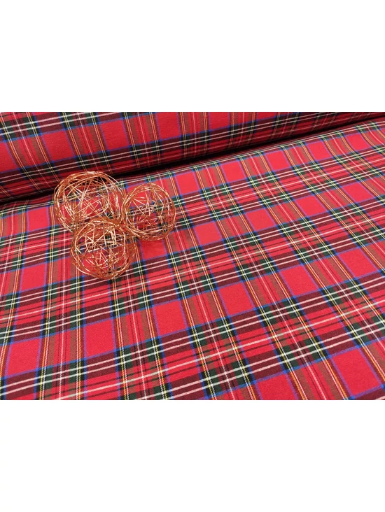 kockás szövet /skót kockás (vastag sáv 5cm) /piros-zöld