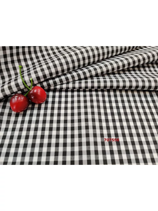 mintás puplin /Bross kockás /fekete