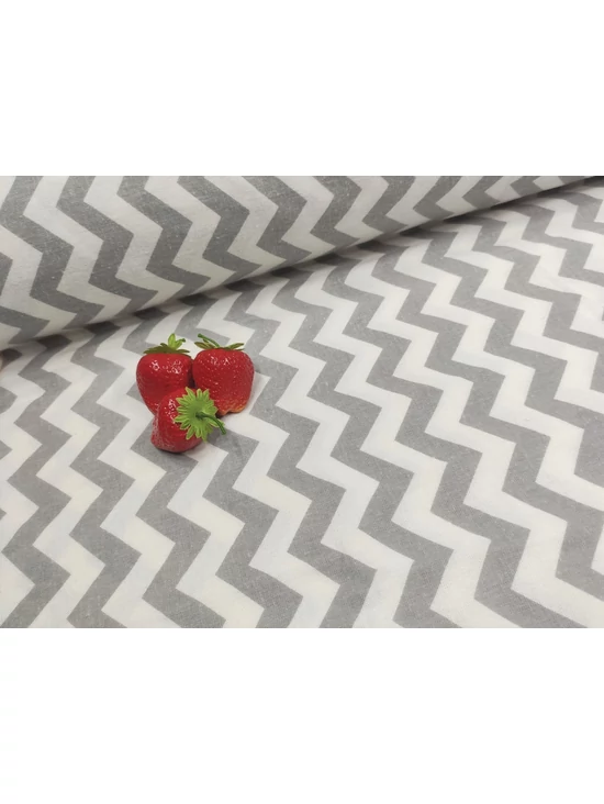 mintás flanell /chevron mintás (1.5cm) /szürke-fehér