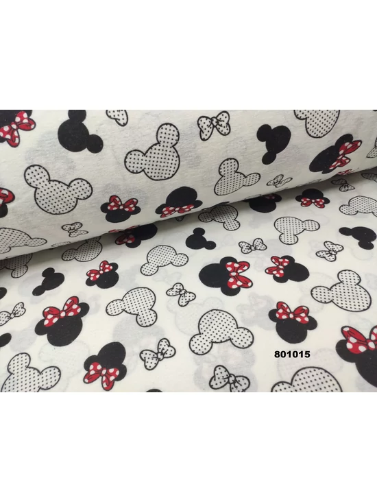 mintás flanell /masnis Minnie (nagy masnis 8cm*8cm)/ piros