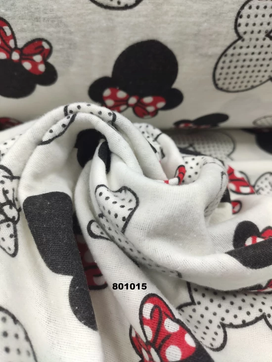 mintás flanell /masnis Minnie (nagy masnis 8cm*8cm)/ piros