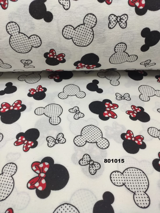 mintás flanell /masnis Minnie (nagy masnis 8cm*8cm)/ piros