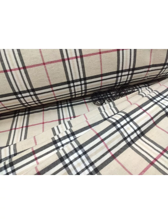 mintás flanell /Burberry kockás (legnagyobb drapp kocka 5,3cm*6,3cm) /drapp-fehér