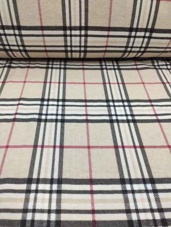 mintás flanell /Burberry kockás (legnagyobb drapp kocka 5,3cm*6,3cm) /drapp-fehér