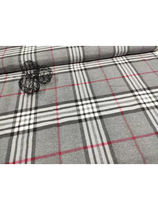mintás flanell /Burberry kockás (legnagyobb sáv 8cm) /szürke-fehér