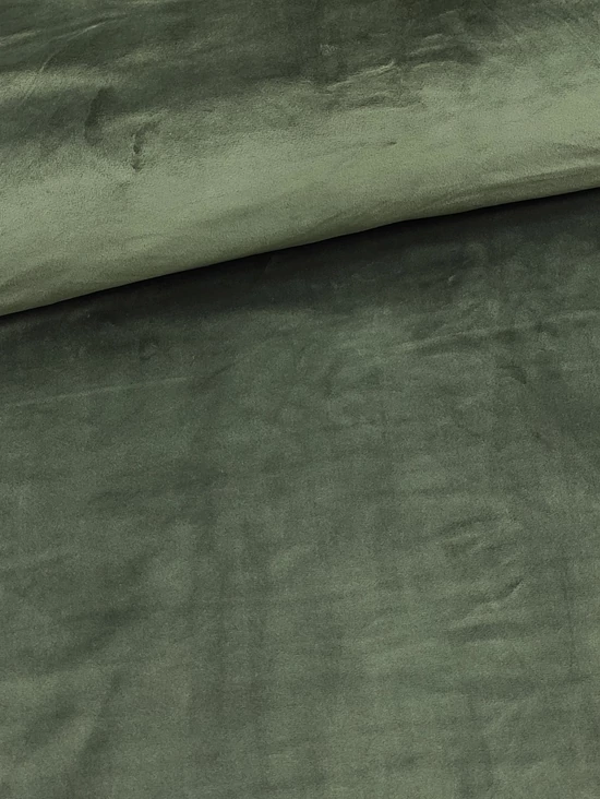 elasztikus egyszínű plüssvelúr /khaki