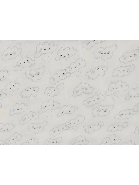 mintás bambusz pelenka anyag /felhős (esőfelhő 3.4cm×3.2cm) /fehér-kék