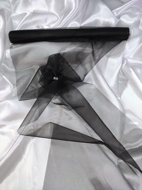 organza /37cm széles /fekete (10 yard)