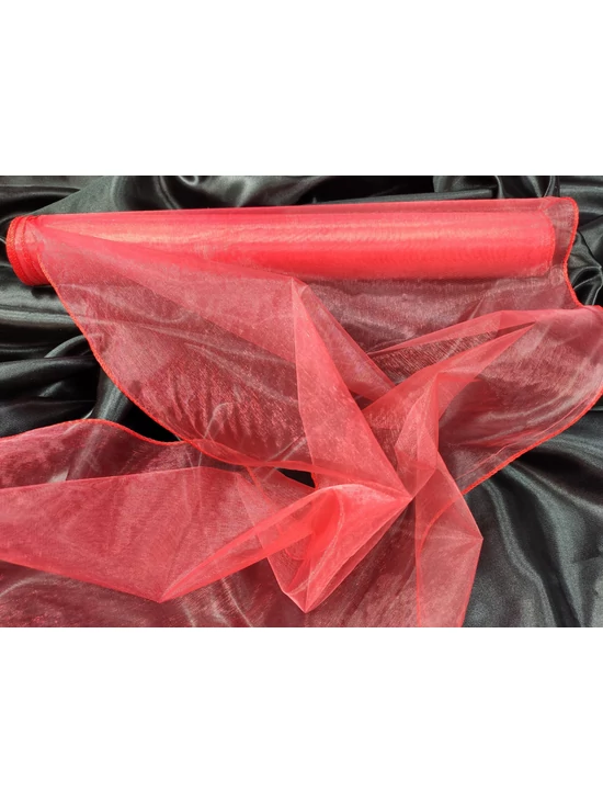 organza /37cm széles /piros (10 yard)