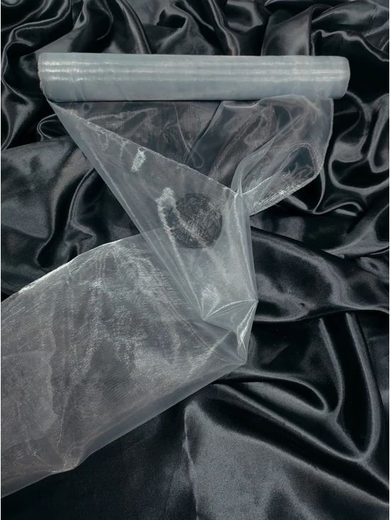 organza /37cm széles /ezüst szürke (10 yard)