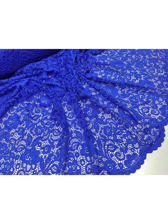 elasztikus bordűrős csipke /kicsi-nagy virágos (legnagyobb virág 6.2cm×5.8cm) /királykék