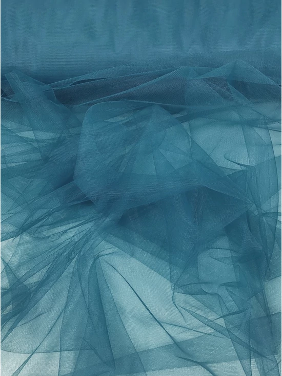 puha tüll /300cm széles /petrolkék
