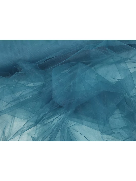 puha tüll /300cm széles /petrolkék