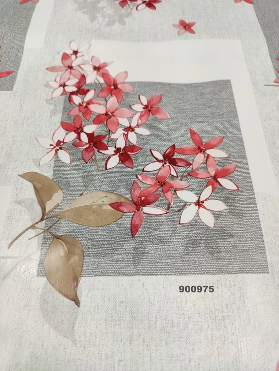 viaszos vászon /cseresznye virágok (legnagyobb ág 16cmx14cm) /szürke