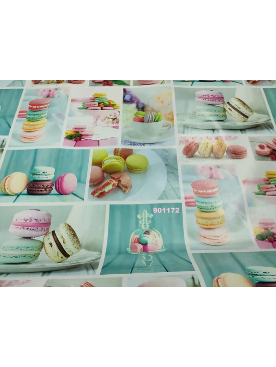 viaszos vászon /szines macaronok (macarontorony 18,3cm*11,6cm)/ menta