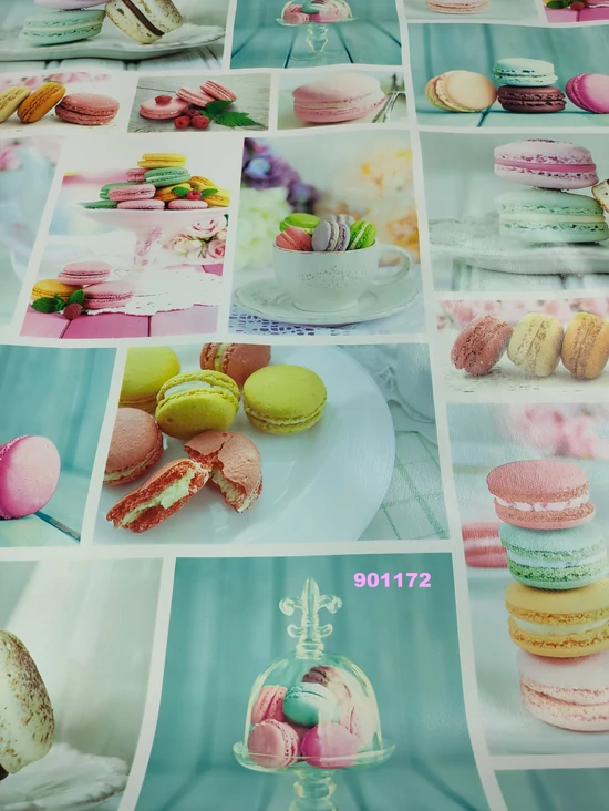 viaszos vászon /szines macaronok (macarontorony 18,3cm*11,6cm)/ menta