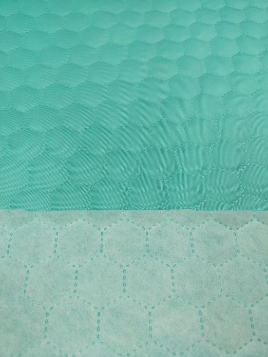 steppelt anyag /vízlepergetős /méhsejt mintás (méhsejt 3,4cm×3,4cm) /menta