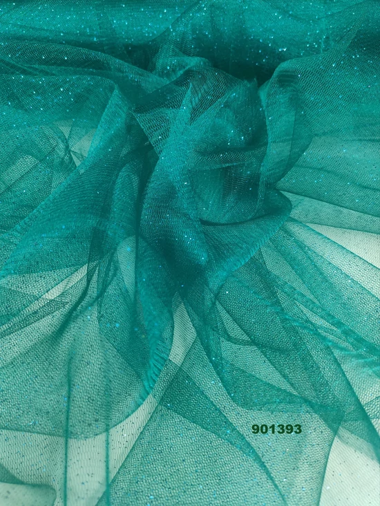 elasztikus glitteres tüll /sötétzöld