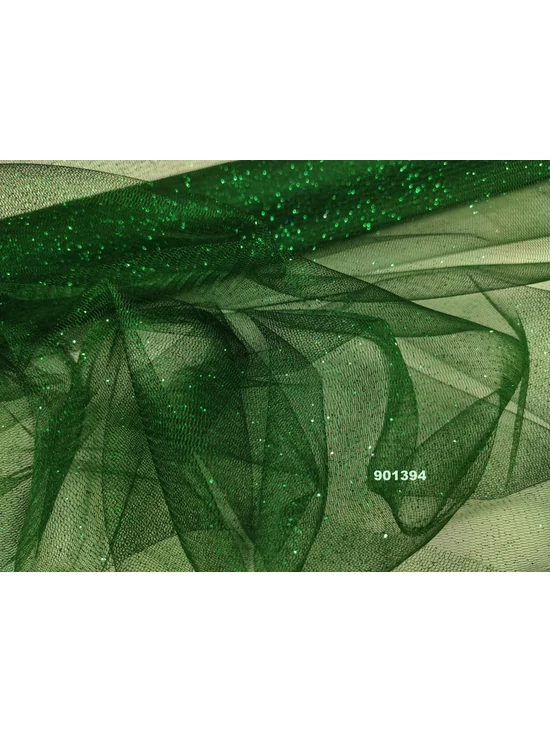 elasztikus glitteres tüll /sötét zöld