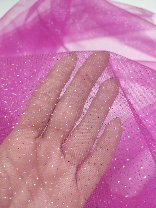 prémium glitteres tüll /kétoldalas /Barbie pink