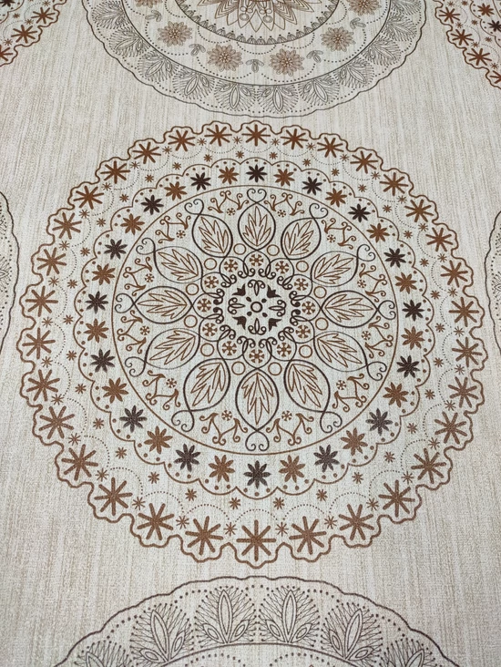 viaszos vászon /barna mandalák (egy mandala 27.5cm×27.6cm) /drapp melange