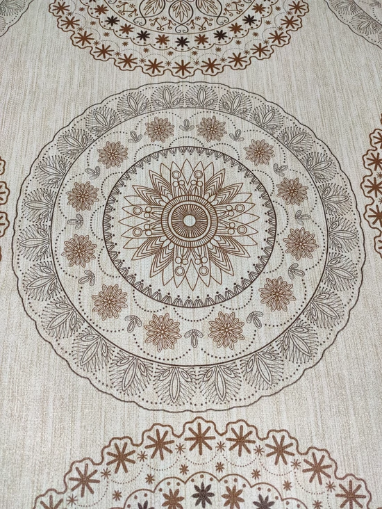 viaszos vászon /barna mandalák (egy mandala 27.5cm×27.6cm) /drapp melange