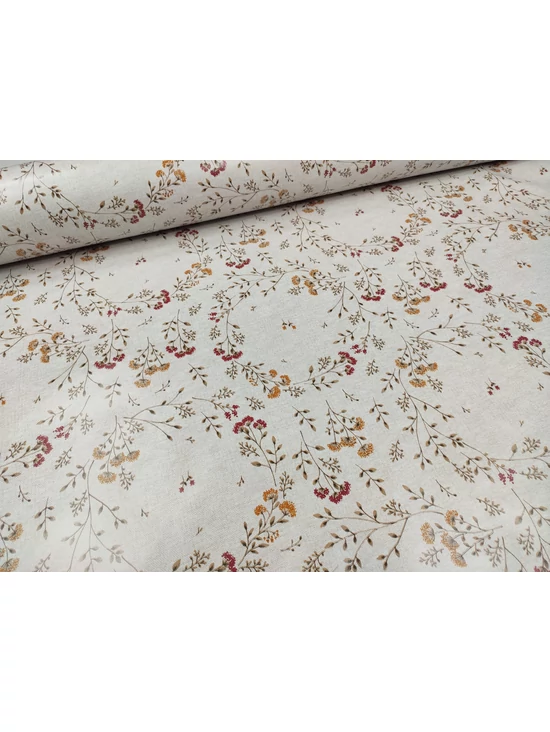 viaszos vászon /mezei virágok (bordó virág 8cmx4cm) /drapp-melange