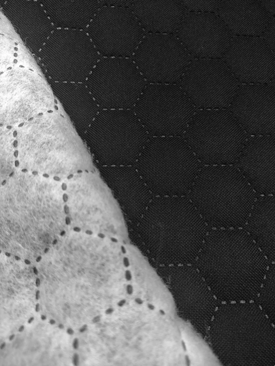 steppelt anyag /vízlepergetős /méhsejt mintás (méhsejt 3,4cm×3,4cm) /fekete