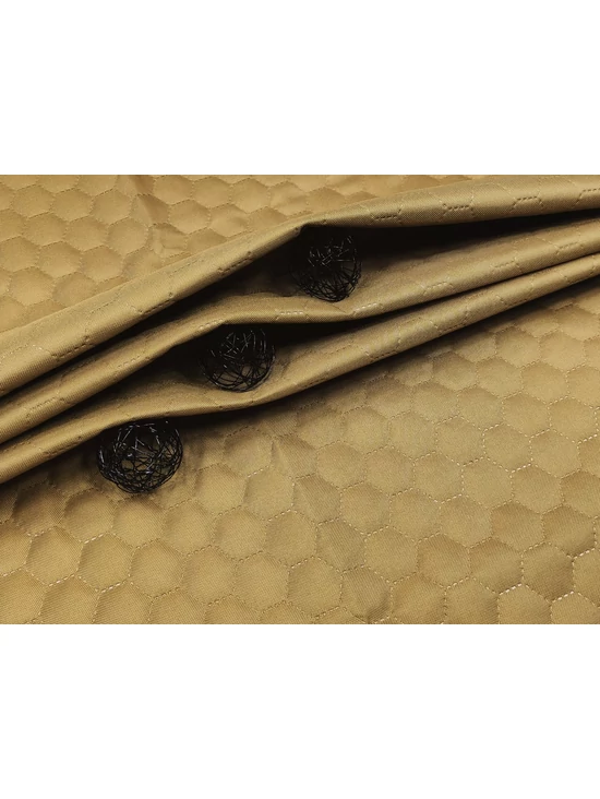 steppelt anyag /vízlepergetős /méhsejt mintás (méhsejt 3,4cm×3,4cm) /sötét arany