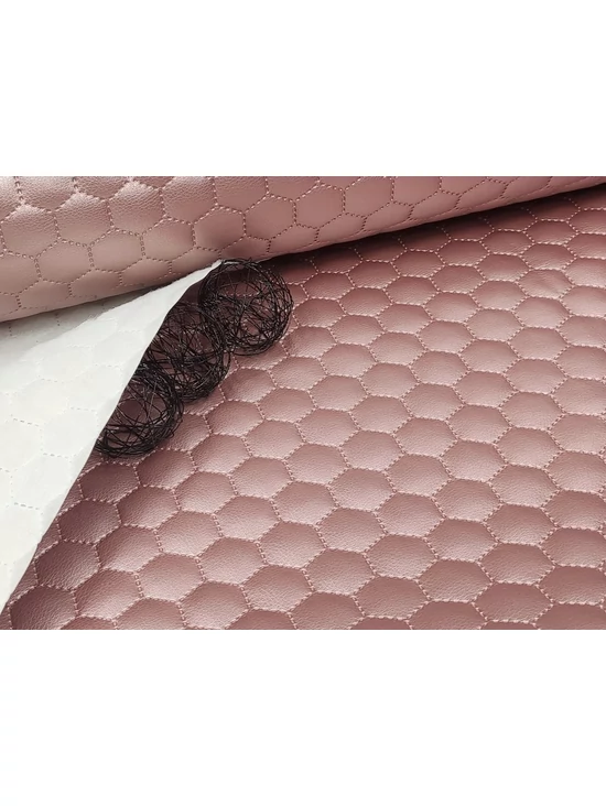 steppelt textilbőr anyag /vízlepergetős /méhsejt mintás (méhsejt 3,4cm×3,4cm) /metál /rosegold