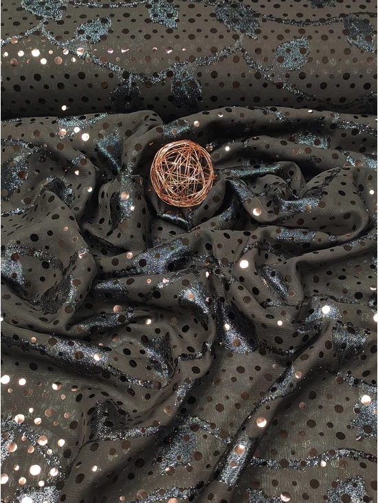 jacquard muszlin /flitteres /barna