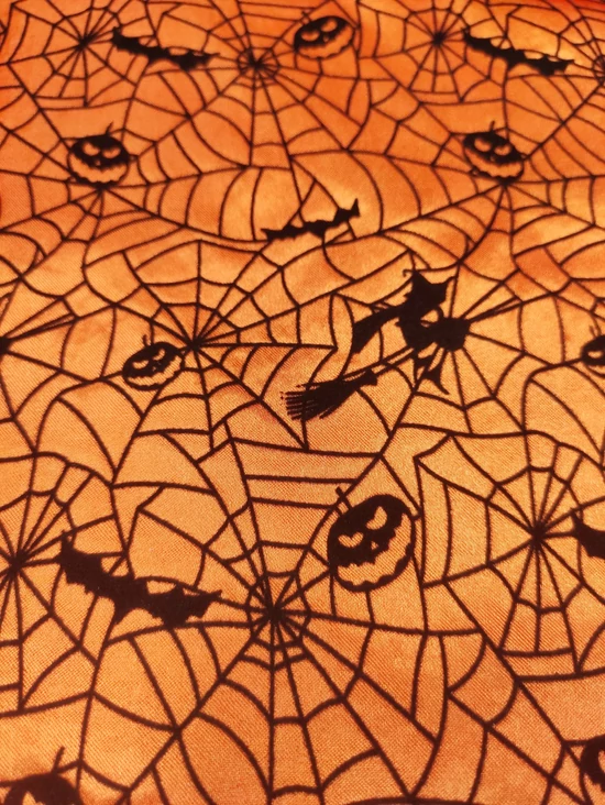 mintás szatén /halloween (boszorkány 5.8cm×2.5cm) /narancssárga