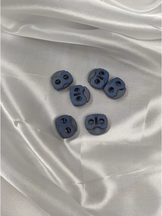 kétlyukú rugós zsinórvég /20mm×20mm /szürkéskék