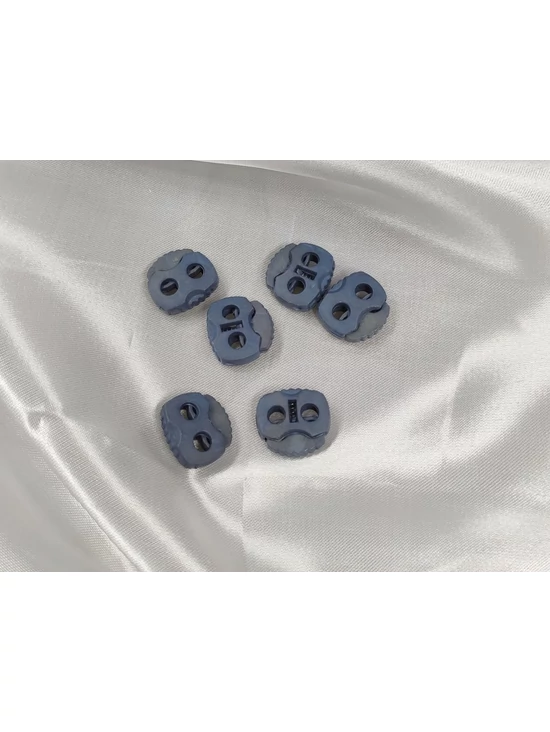 kétlyukú rugós zsinórvég /20mm×20mm /szürkéskék