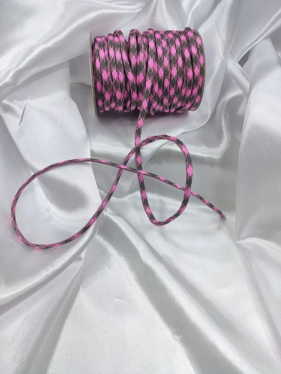 paracord ejtőernyő zsinór /Ø4 mm /rózsaszín-szürke