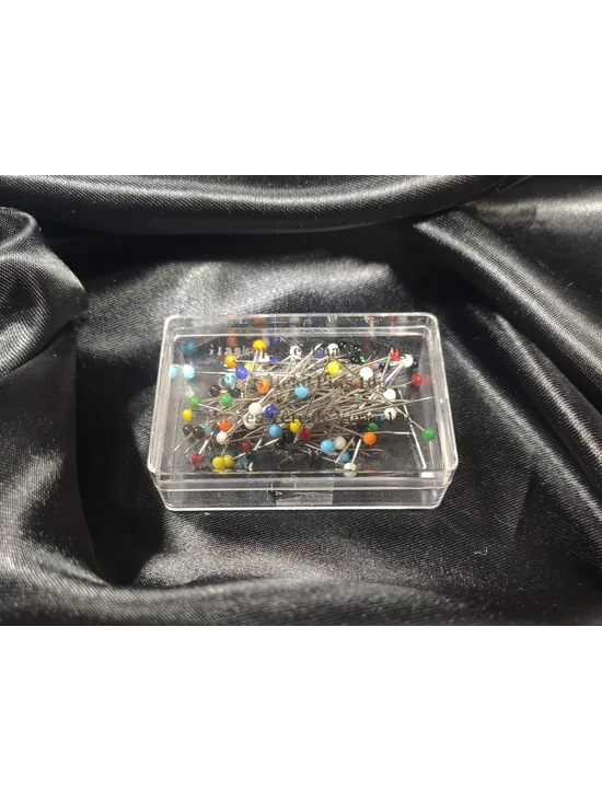 nikkelezett acél gombostű /üvegfejű /32mm /színes mix