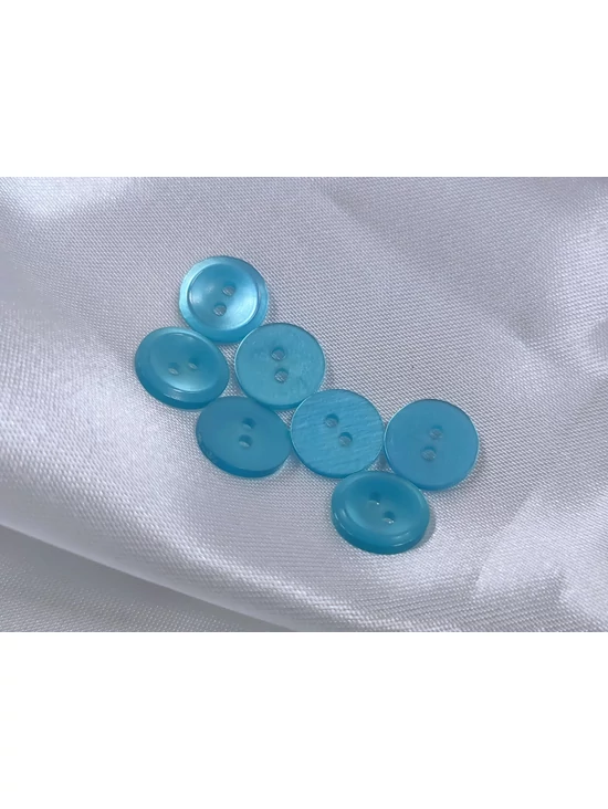 kétlyukú műanyag gomb /13mm /türkizkék