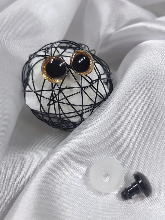 glitteres műanyag biztonsági szem /Ø12 mm /arany