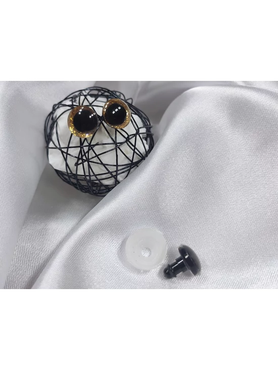 glitteres műanyag biztonsági szem /Ø12 mm /arany